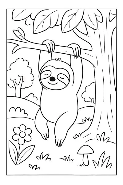 Bicho-Preguiça para colorir 02