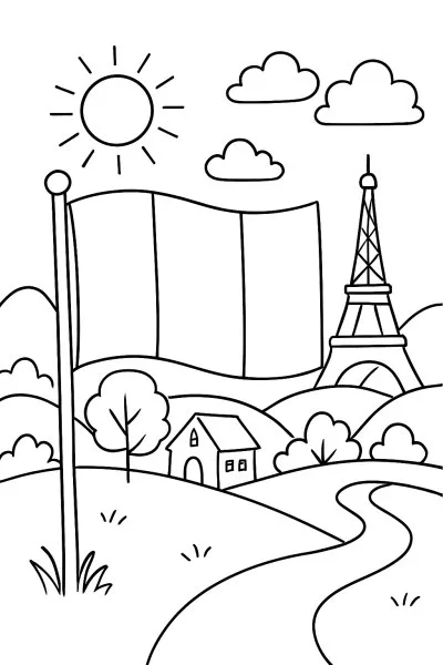 Bandeira da França para colorir 10