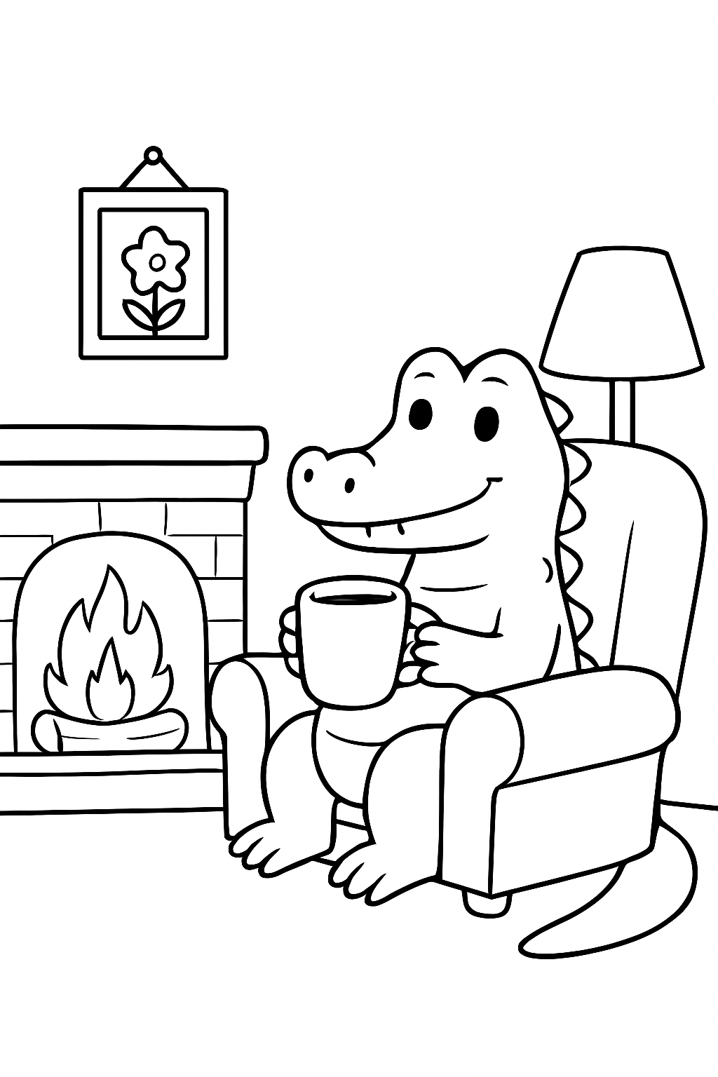 Bombardino Crocodilo para colorir 04