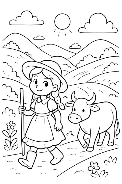 Boiadeirinha para colorir 06