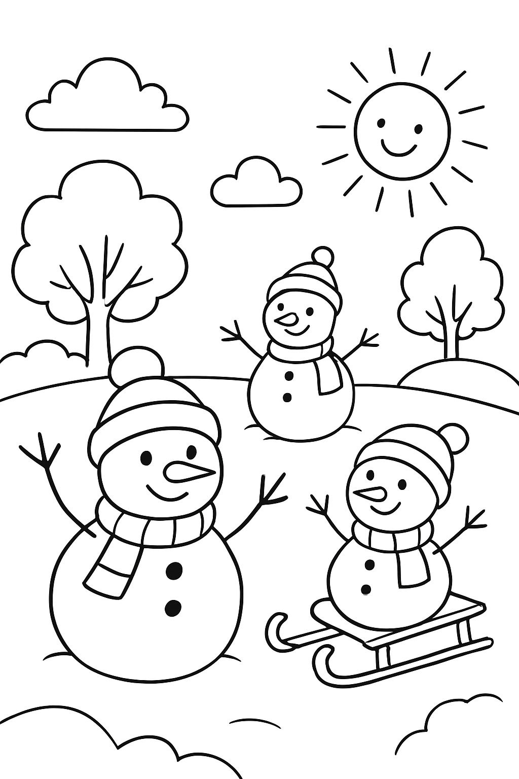 Bonecos de Neve para colorir 14