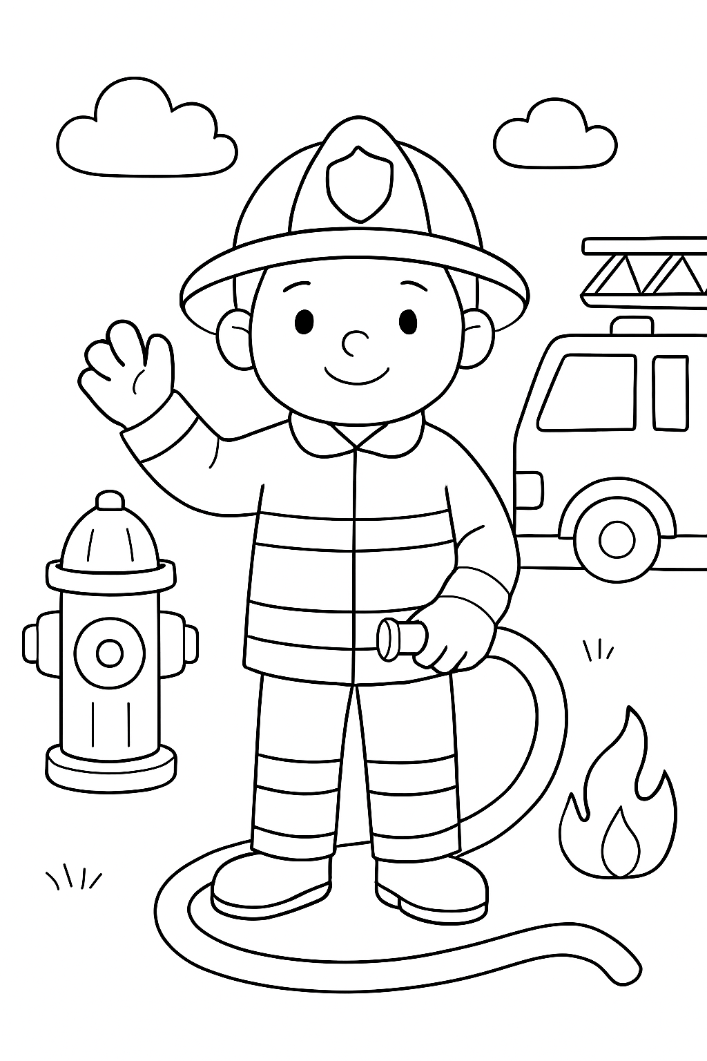 Bombeiros para colorir 07