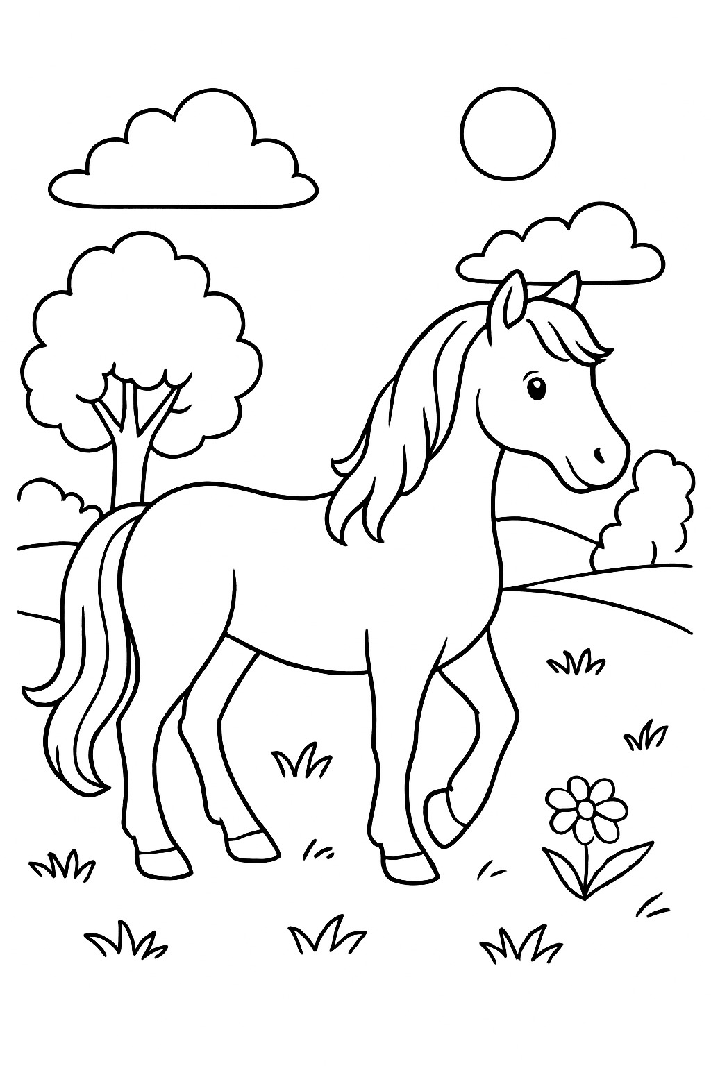 Cavalos para colorir 08