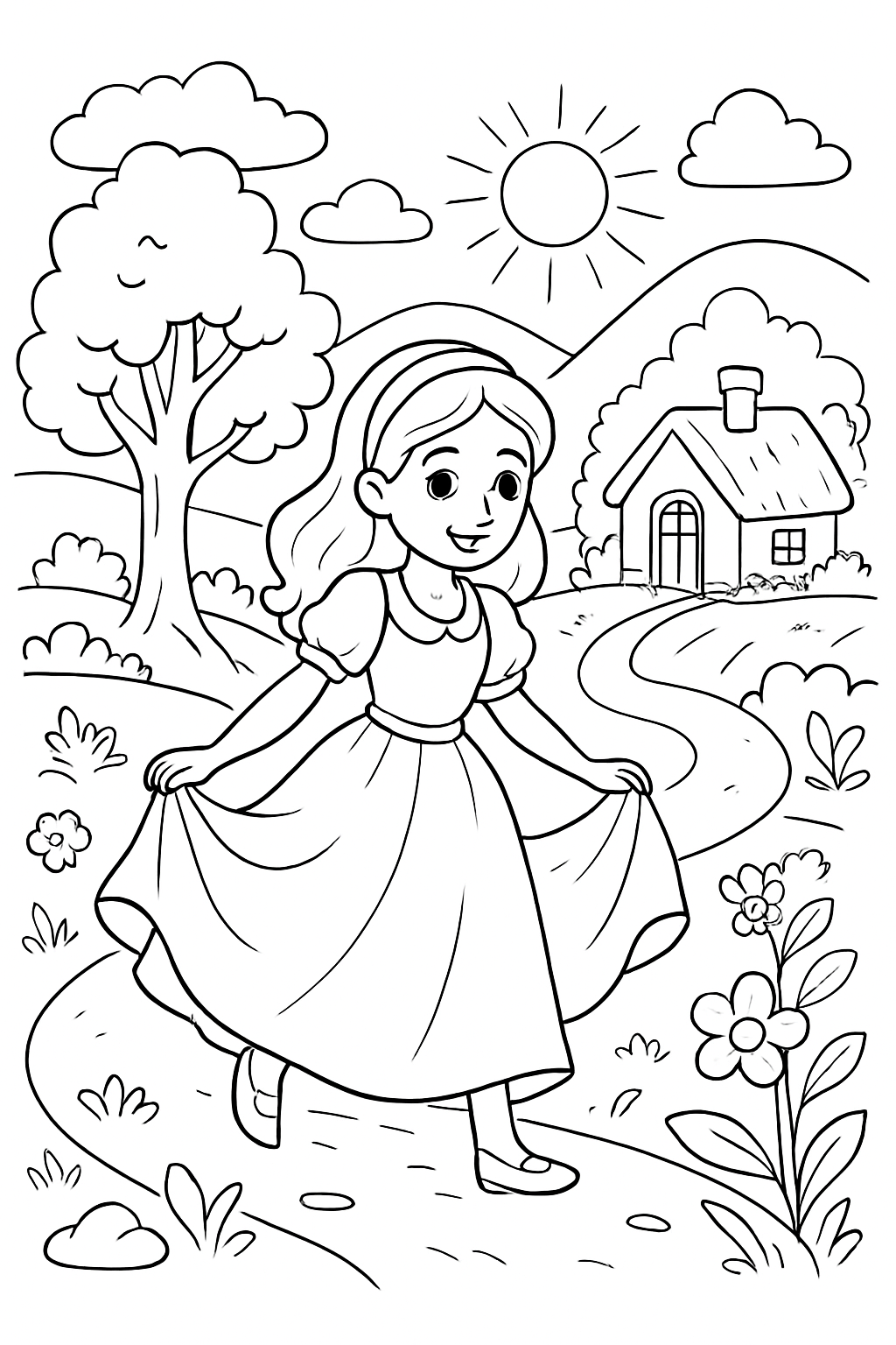 Branca de Neve para colorir 06