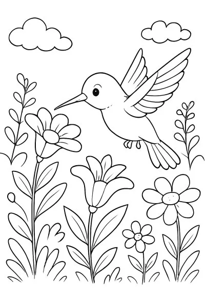 Beija-flor para colorir 12