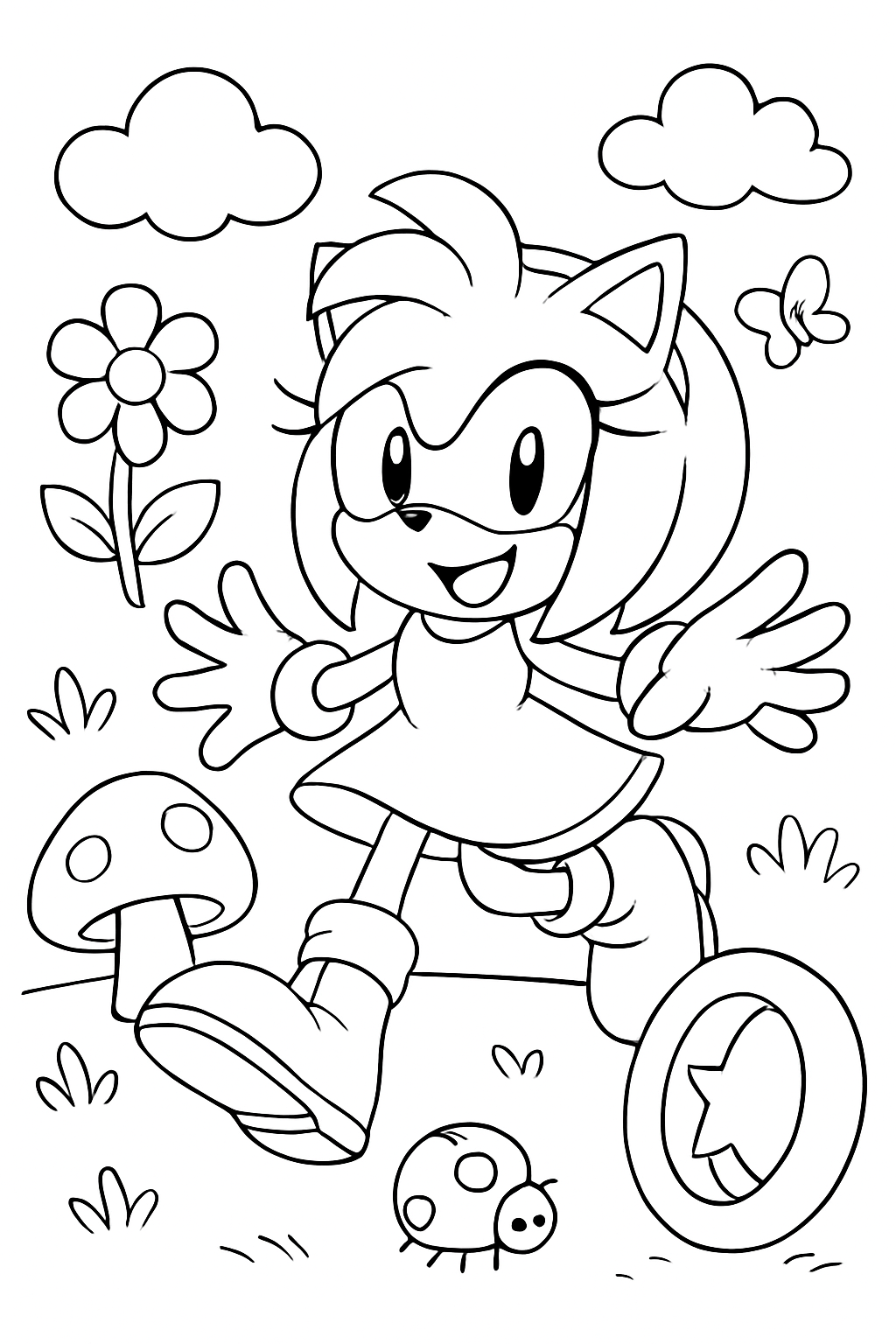 Amy Rose para colorir 07