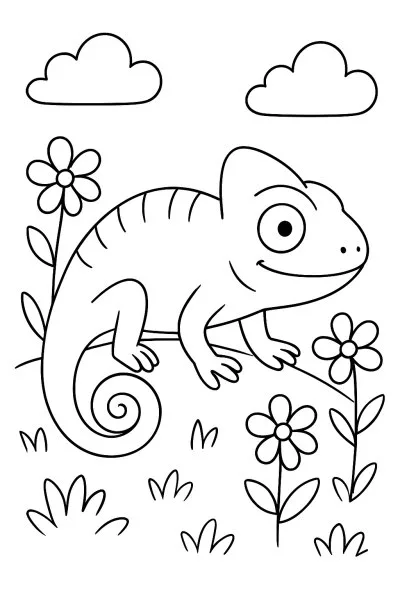 Camaleão para colorir 01