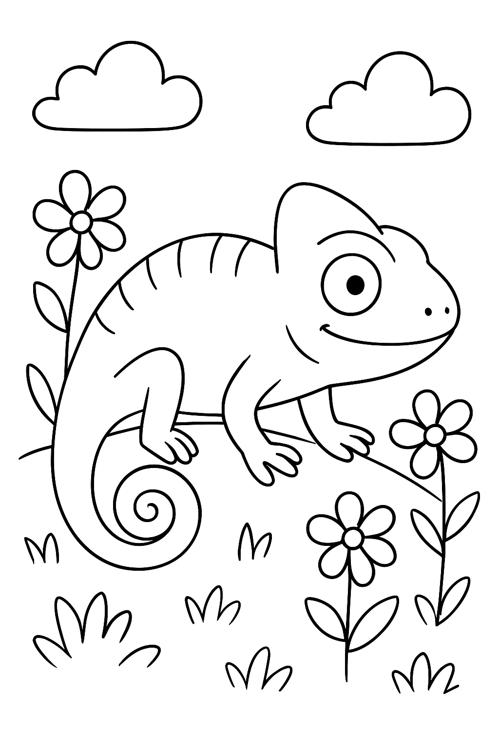 Camaleão para colorir 01