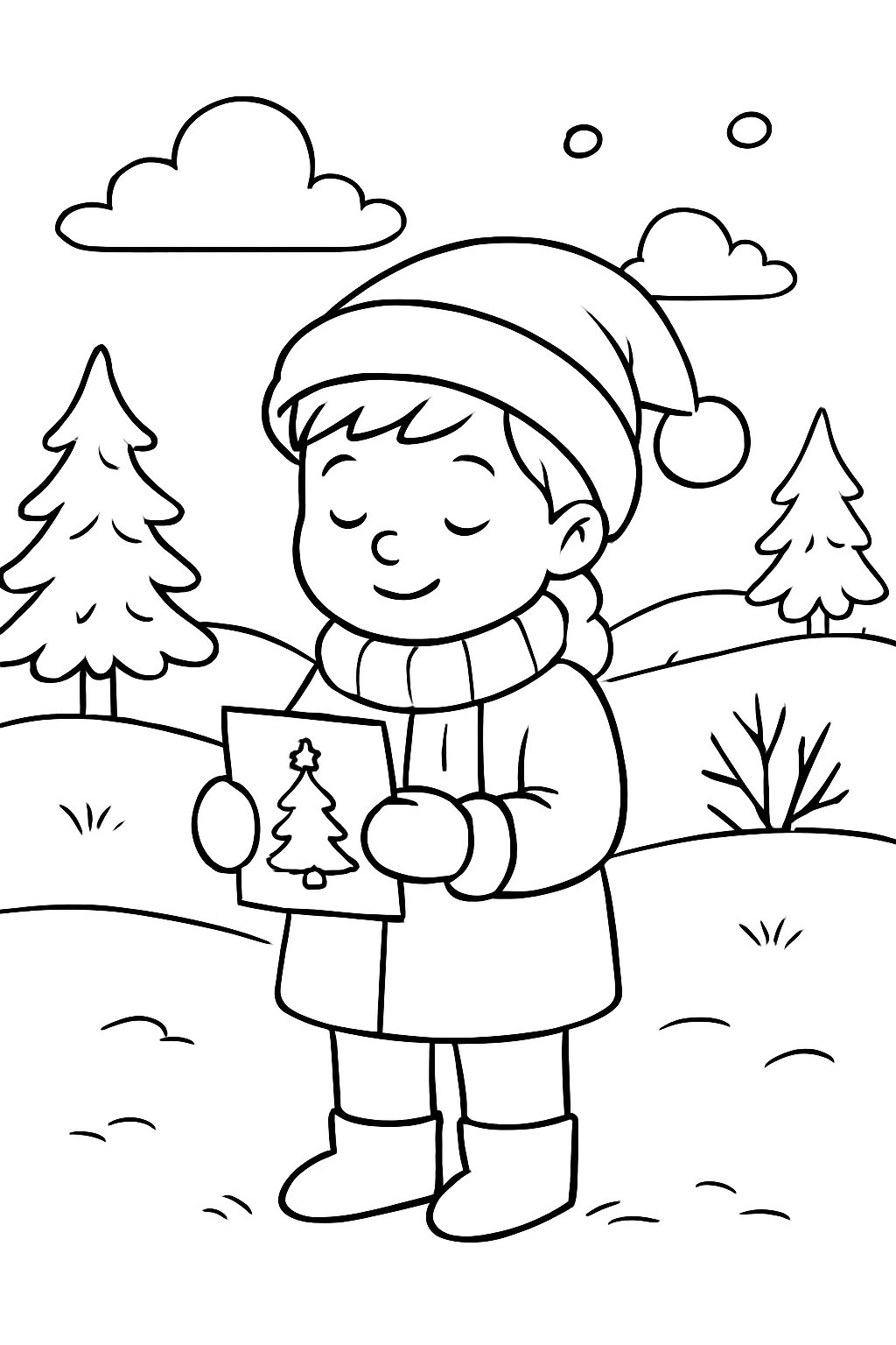 Cartão de Natal para colorir 08