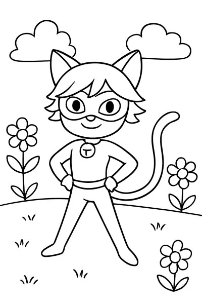 Cat Noir para colorir 01