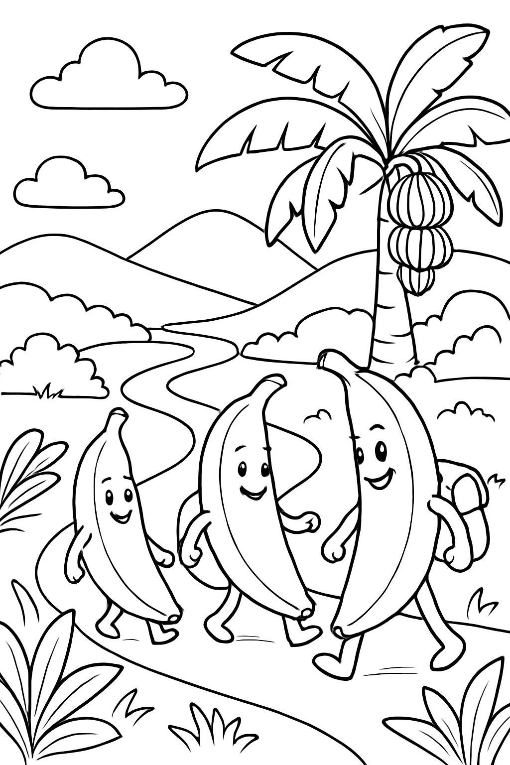 Bananas para colorir 06