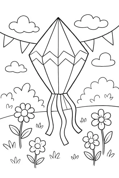 Balão Junino para colorir 12