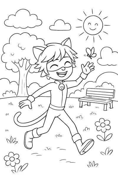 Cat Noir para colorir 03