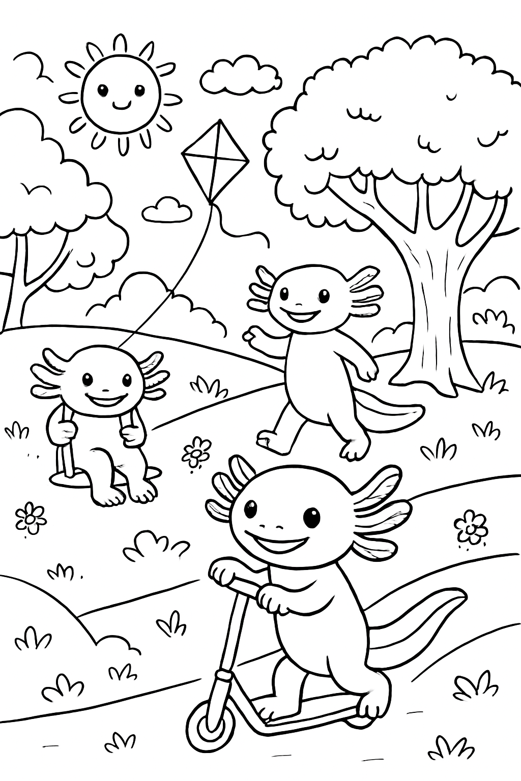 Axolotes para colorir 03