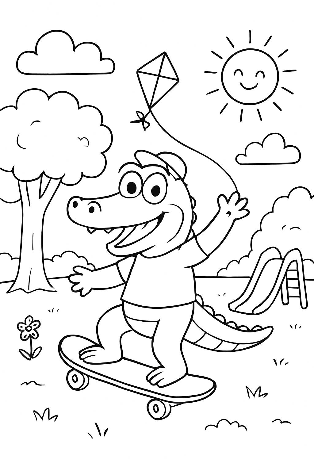 Bombardino Crocodilo para colorir 03
