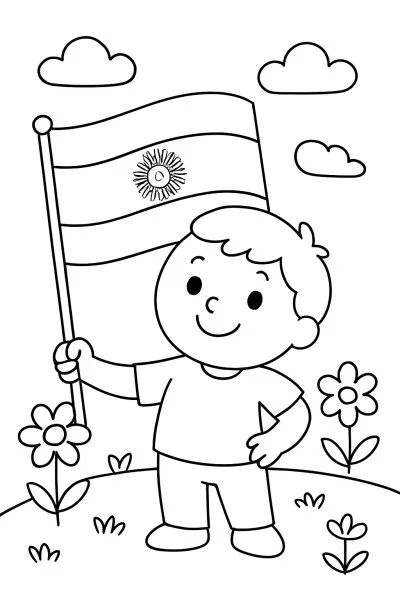 Bandeira da Argentina para colorir 01