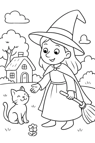Bruxa para colorir 05