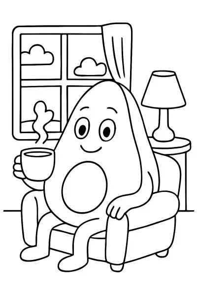 Abacate para colorir 04