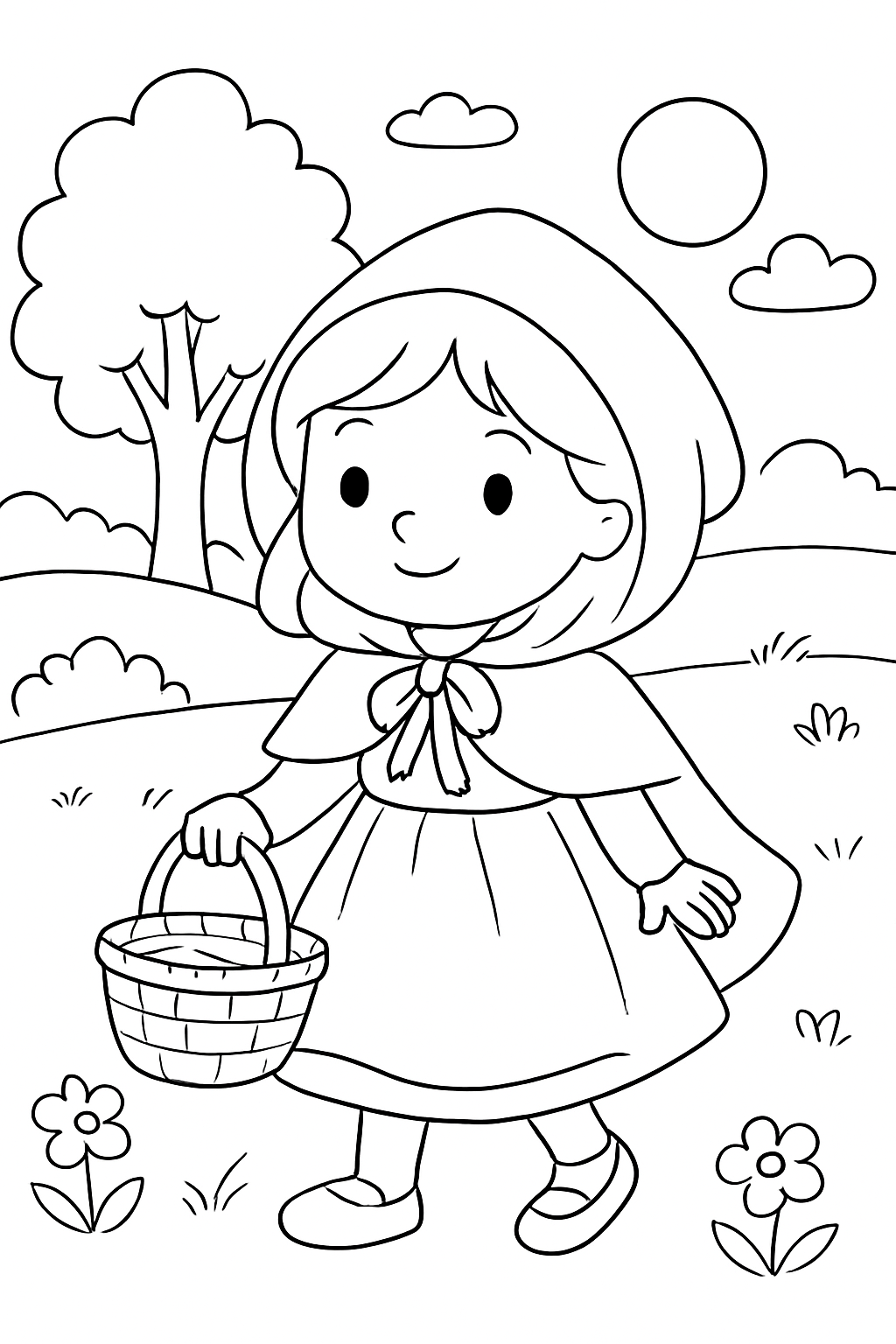 Chapeuzinho Vermelho para colorir 08