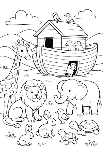 Arca de Noé para colorir 06