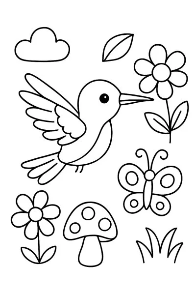 Beija-flor para colorir 07