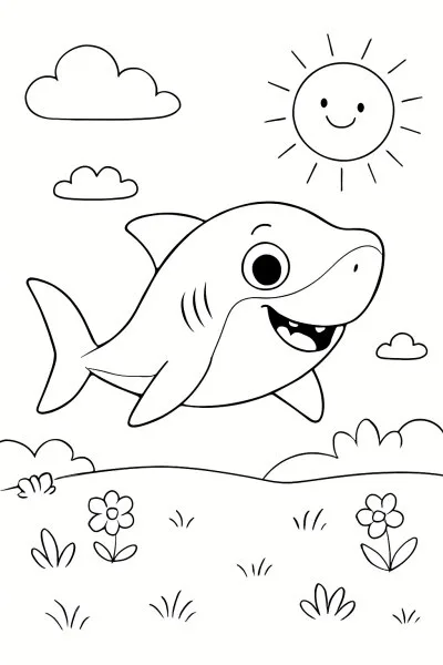 Baby Shark para colorir 08