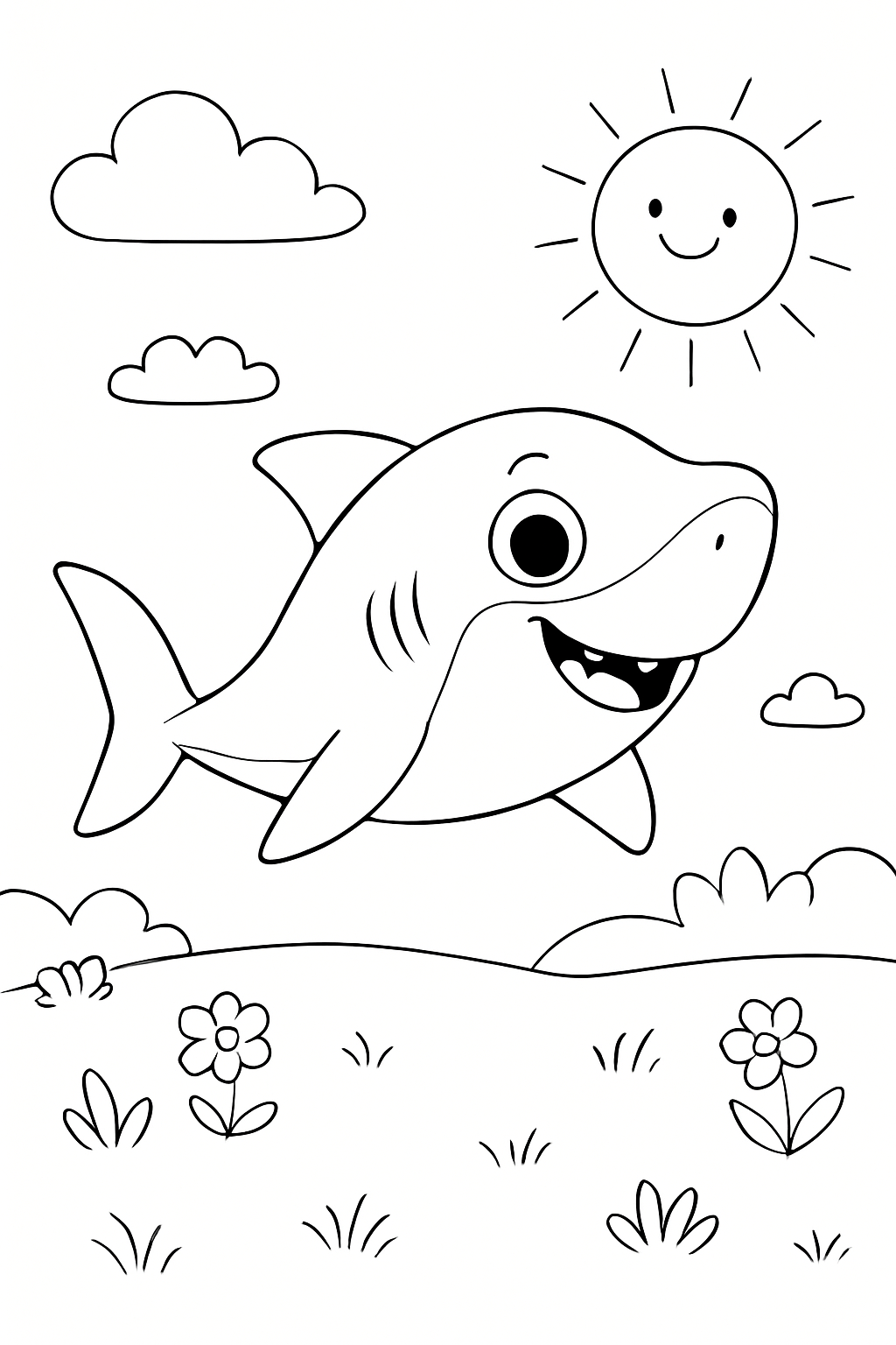 Baby Shark para colorir 08