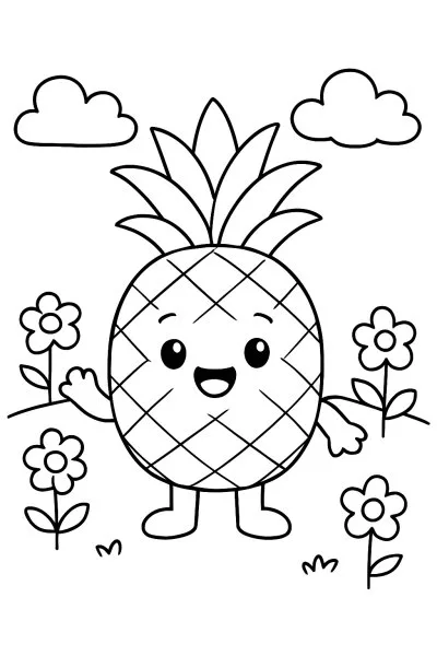 Abacaxi para colorir 01