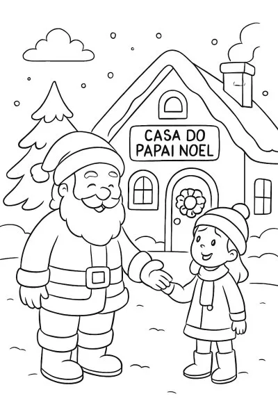 Casa do Papai Noel para colorir 05