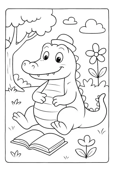 Bombardino Crocodilo para colorir 05
