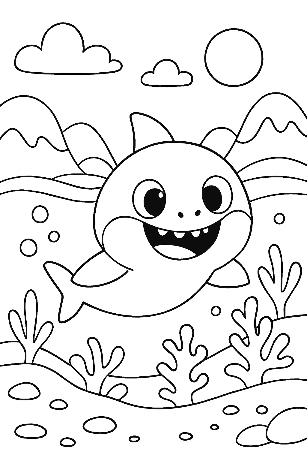 Baby Shark para colorir 10