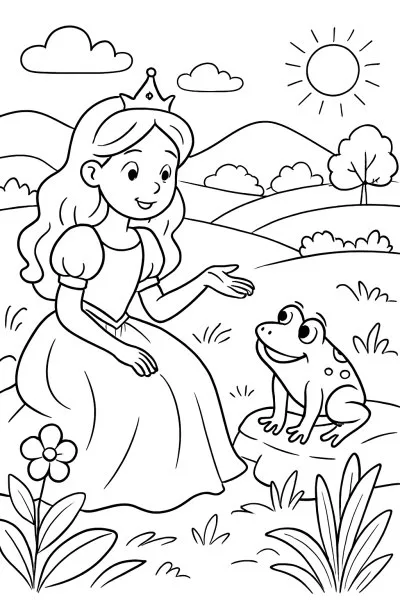 A Princesa e o Sapo para colorir 06