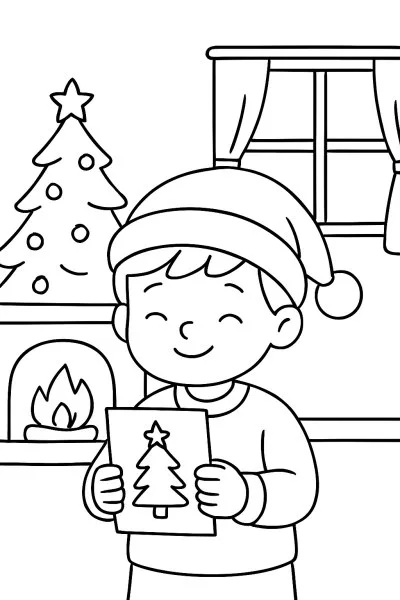 Cartão de Natal para colorir 04