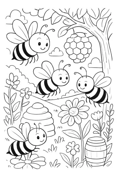 Abelhas para colorir 11