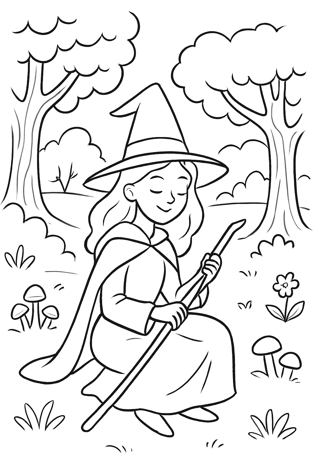 Bruxa para colorir 02